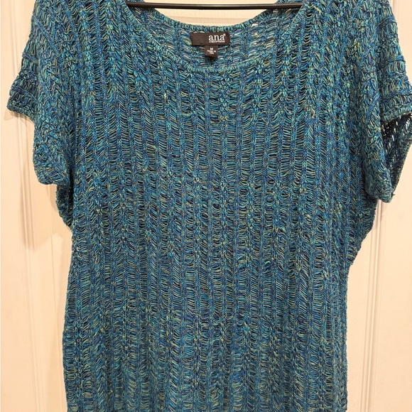 a.n.a Women's Teal Short Sleeve Knit Top - Picture 5 of 8